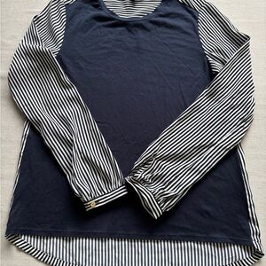 Tommy Hilfiger Striped Blue Women’s XS Navy White Long Sleeve